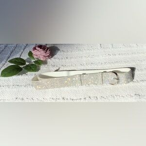 AMAZON Sparkly Rhinestone White Silver Belt